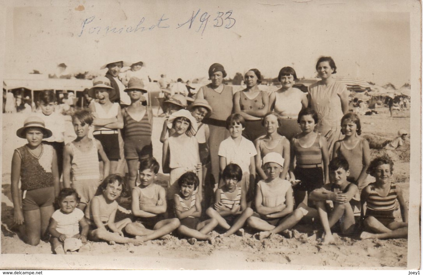 Carte Photo,enfant Sur La Plage De Pornichet 1933 - Anonyme Personen