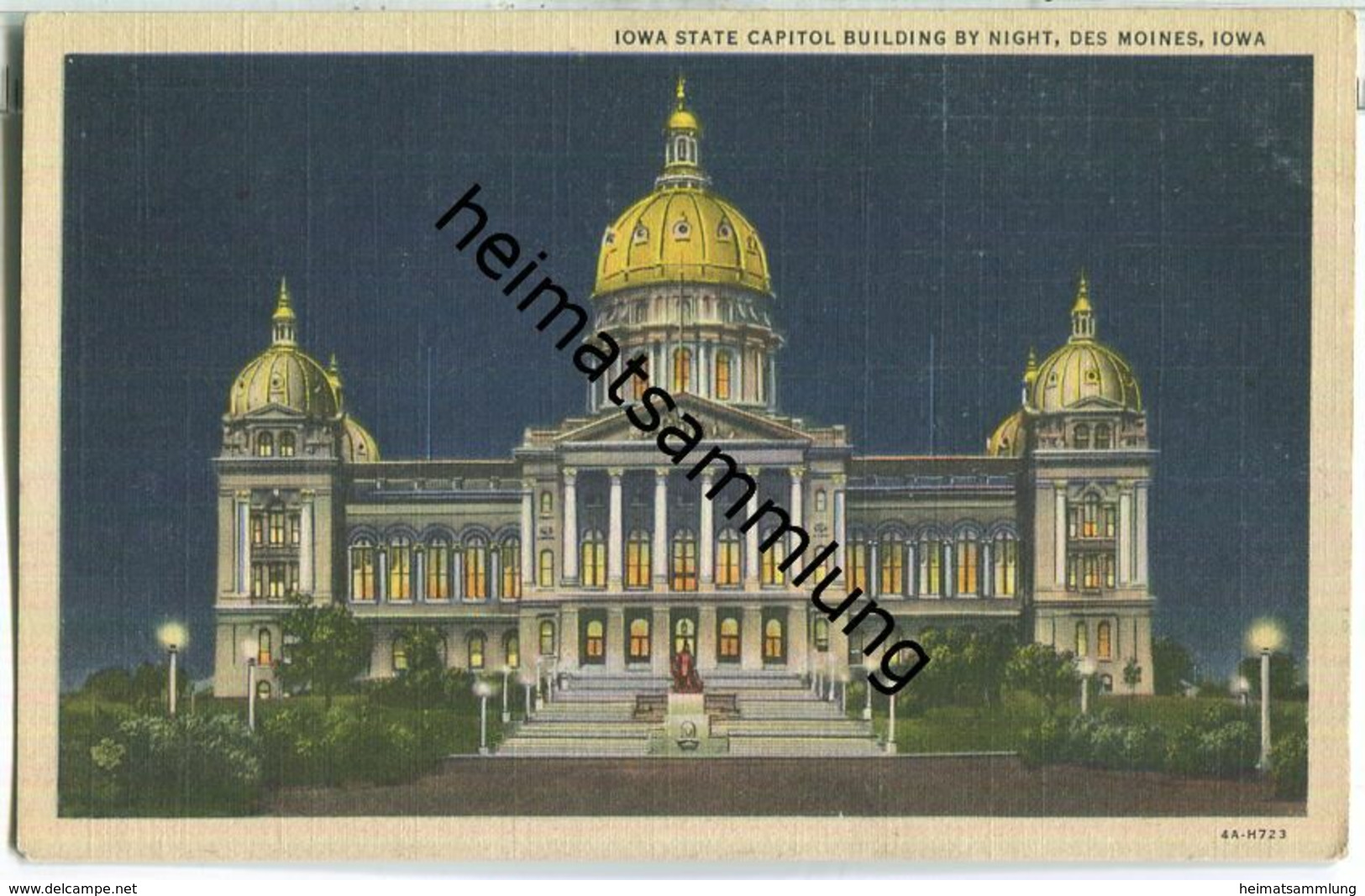 Iowa - Des Moines - State Capitol Building By Night - Des Moines