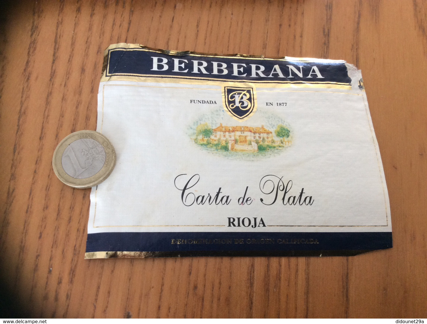 Etiquette Vin Italie «BERBERANA - Carta De Plata - RIOJA» - Other & Unclassified