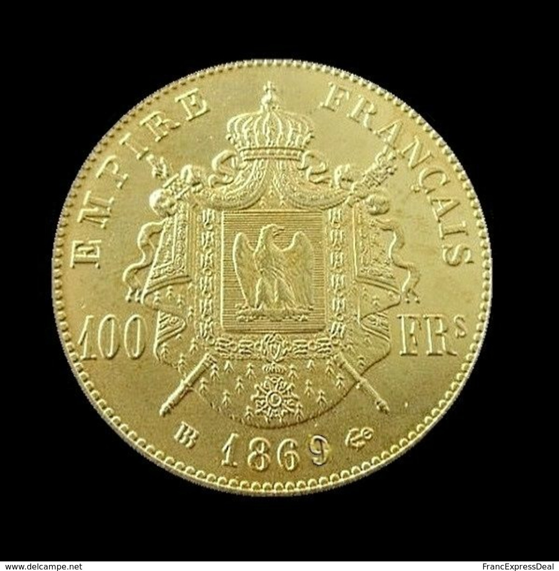 COPIE - 1 Pièce Plaquée OR ( GOLD Plated Coin ) - France - 100 Francs Napoléon III Tête Laurée 1869 BB - Other & Unclassified