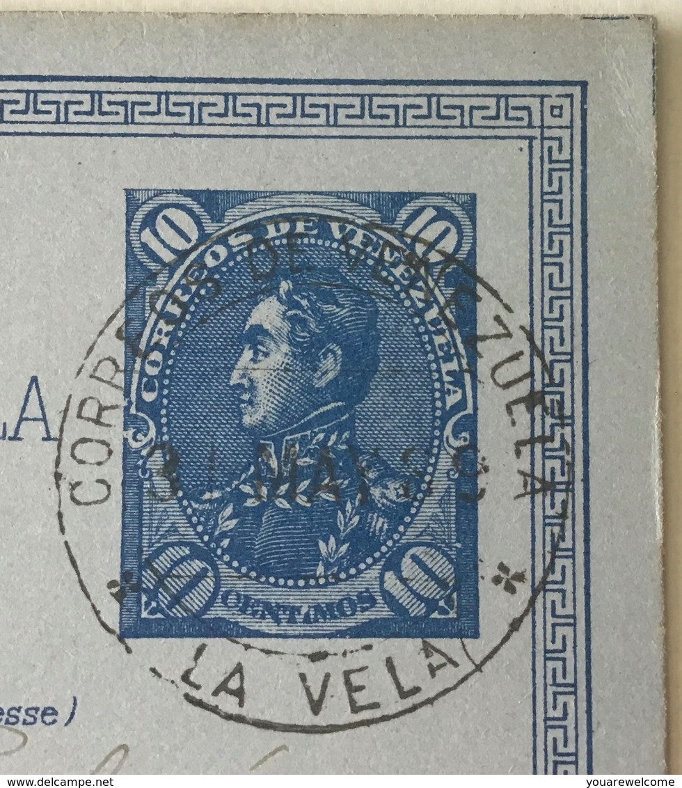 Venezuela „LA VELA 1889“ Ramon Curiel Coutiño EARLY STAMP DEALER Postal Stationery 10c>Forbin Paris(marchand De Timbres - Venezuela