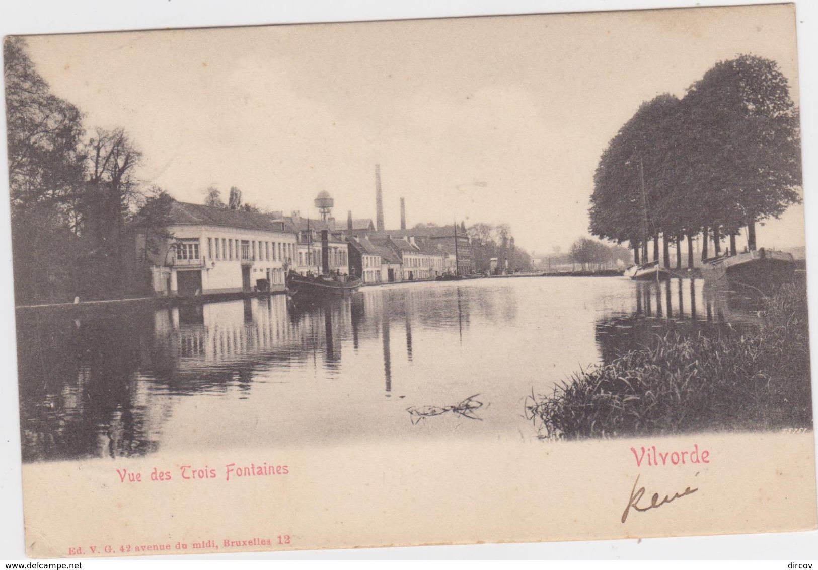 Vilvoorde - Zicht Op De 3 Fonteinen (gelopen Kaart Met Zegel)(kaart Van Voor 1900) - Vilvoorde