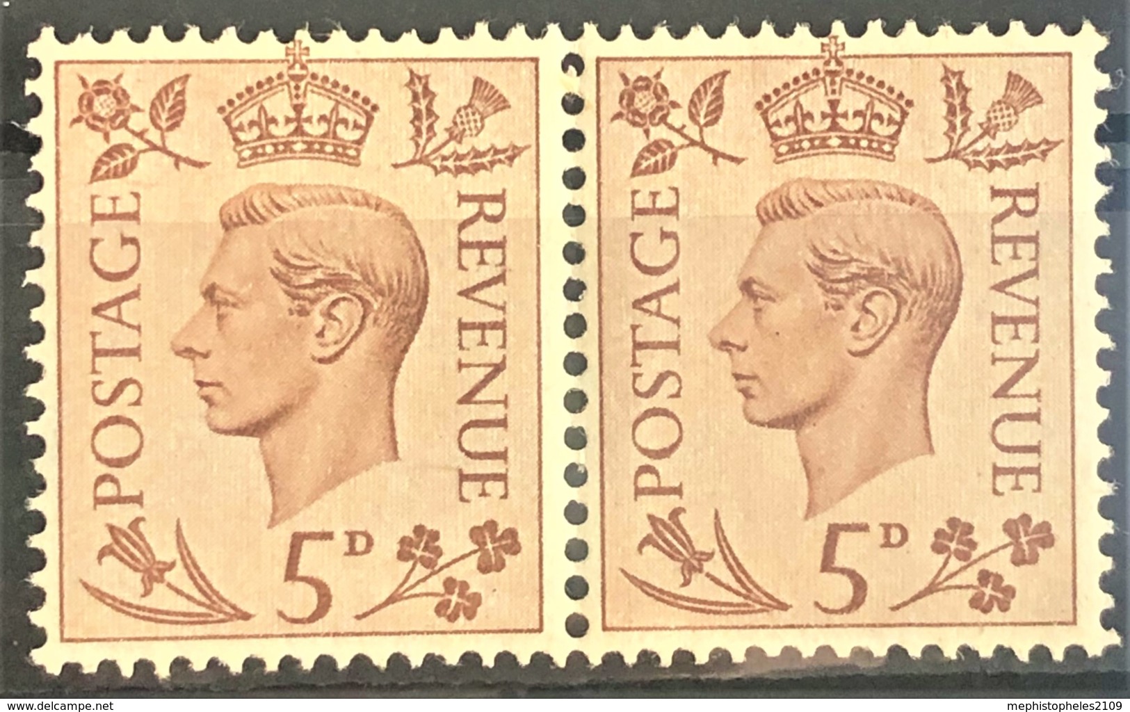 GREAT BRITAIN 1938 - MNH - Sc# 242 - Horizontal Pair! 5d - Ongebruikt