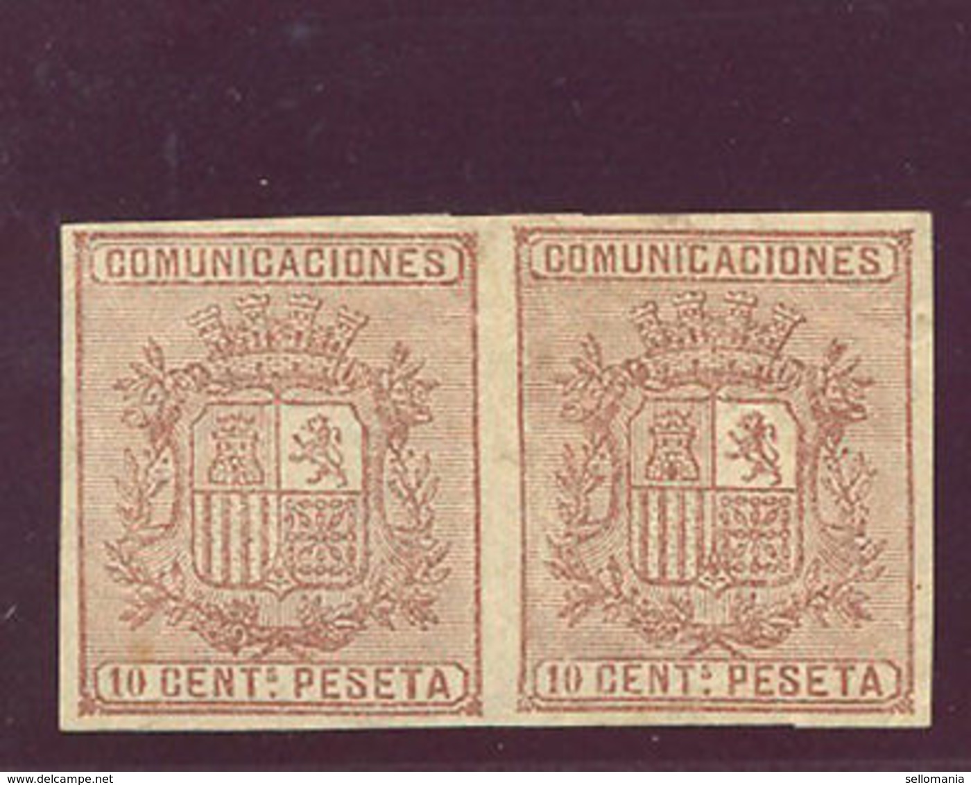 1874 ESCUDO DE ESPAÑA EDIFIL 153 * MH PAREJA HORIZONTAL AMADEO I SHIELD  TC11026 - Unused Stamps