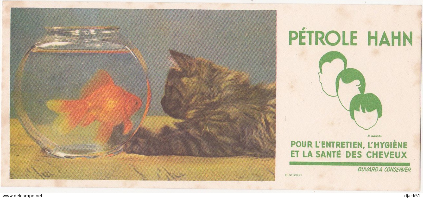 Lot De 4 Très Anciens Buvards PETROLE HAHN / Chat (chatons), Poissons Rouges - Collections, Lots & Séries