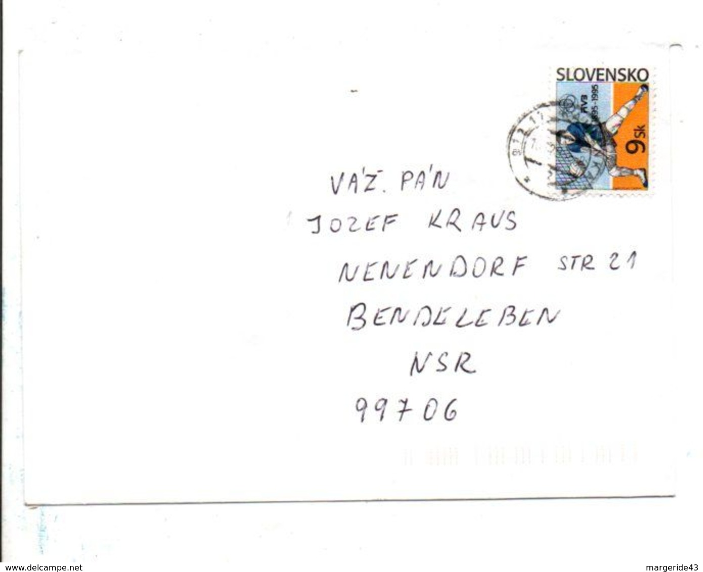 SLOVAQUIE LETTRE POUR LA FRANCE 1995 - Cartas & Documentos