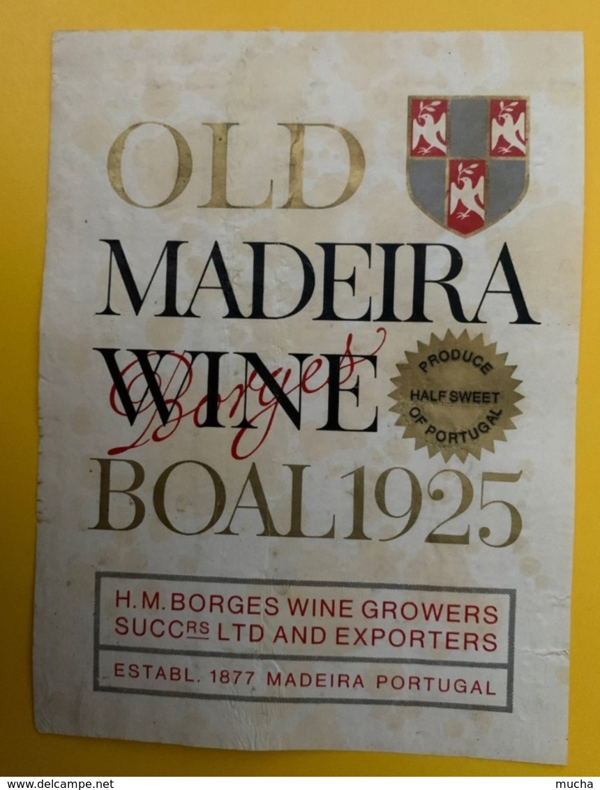15561 - Old Madeira Wine Bola 1925 Borges Wine Growers - Other & Unclassified