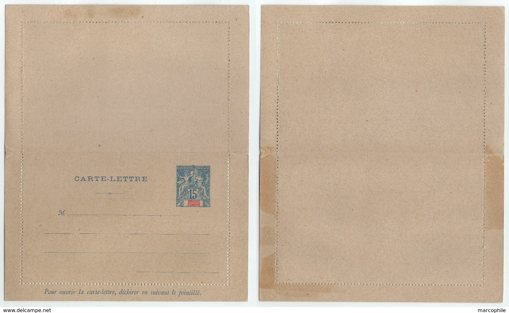 GRANDE COMORE / ENTIER POSTAL - CARTE LETTRE ACEP # 1 (ref LE4201) - Briefe U. Dokumente