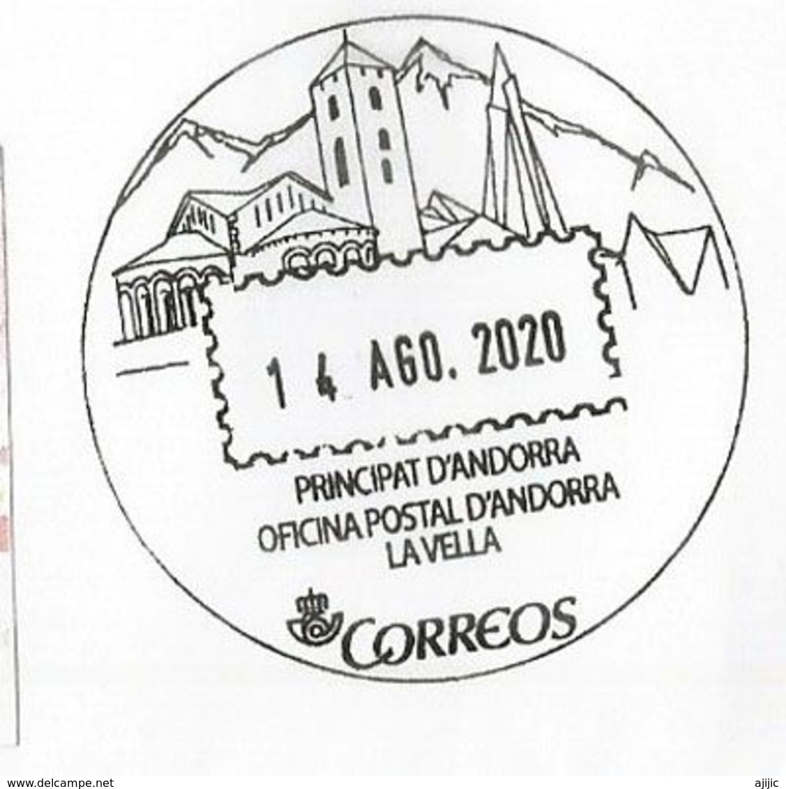 SERBIA.EUROPA 2020 Sent Andorra, During Lockdown COVID19, W/ Local Prevention Sticker STAY HOME / QUEDA'T A CASA - Serbia