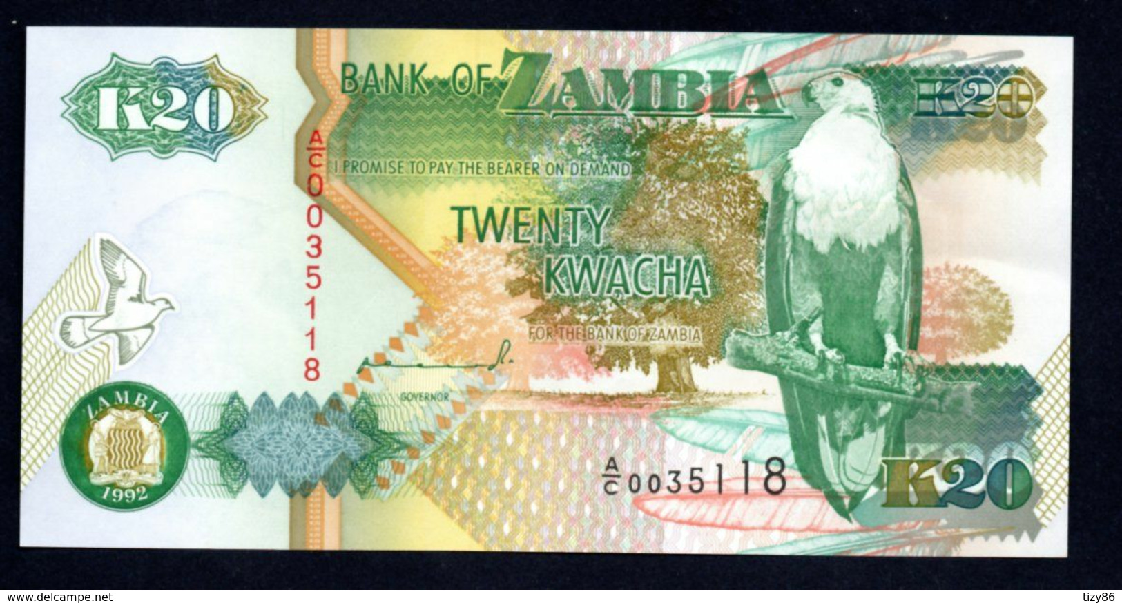 Banconota Zambia 20 Kwacha (UNC) - Zambie