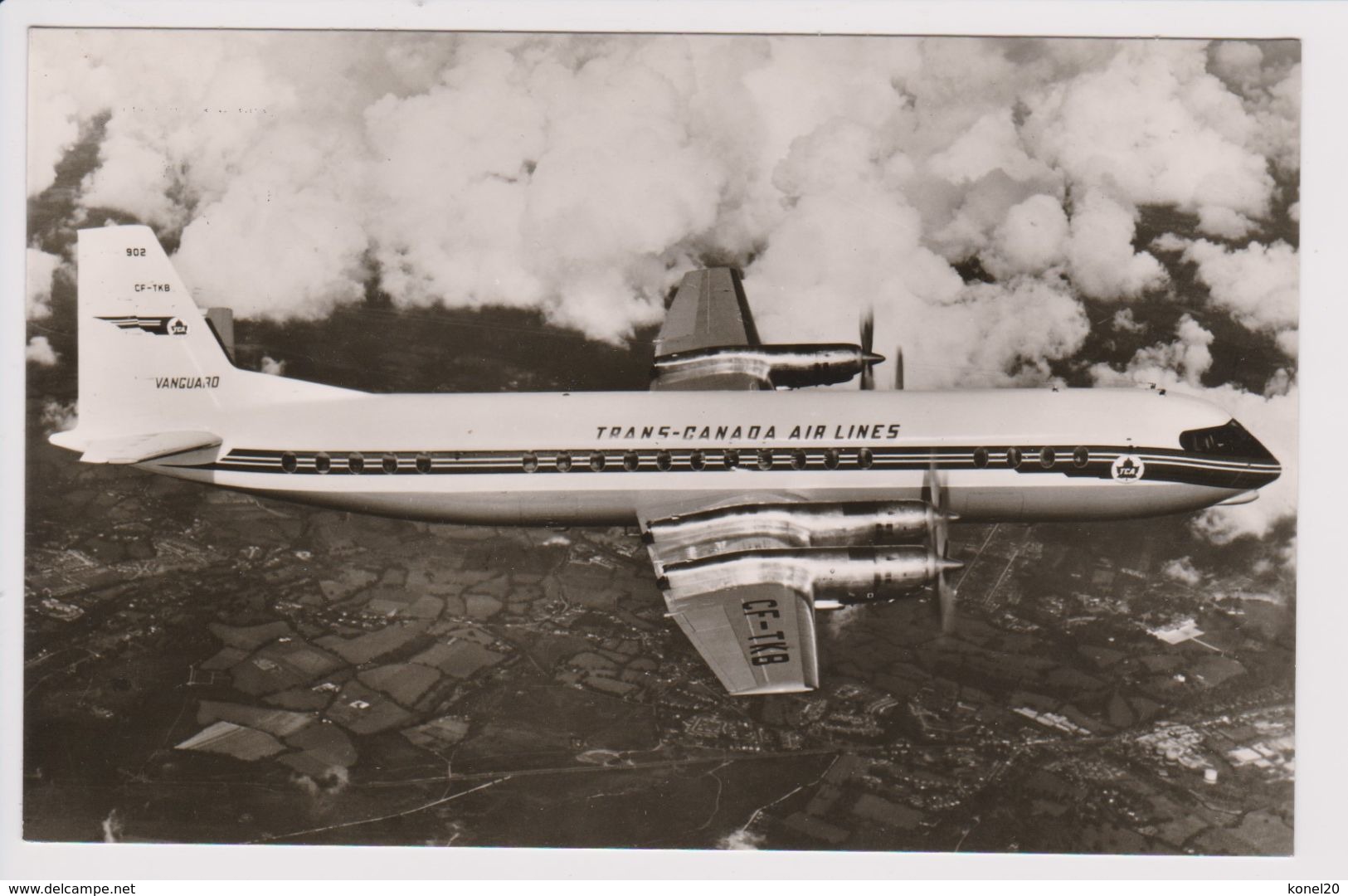 Vintage Rppc Trans Canada Airlines TCA Vickers Vanguard Propjet Aircraft - 1919-1938: Entre Guerres