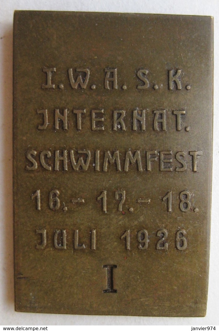 Autriche, Médaille I.W.A.S.K. Internationales Schwimmfest 16 – 17 – 18 Juli 1926. 1 Prix - Sonstige & Ohne Zuordnung