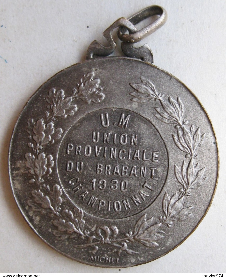 Médaille U.M. Union Provinciale Du Brabant 1930 Championnat, Par Michel - Andere & Zonder Classificatie