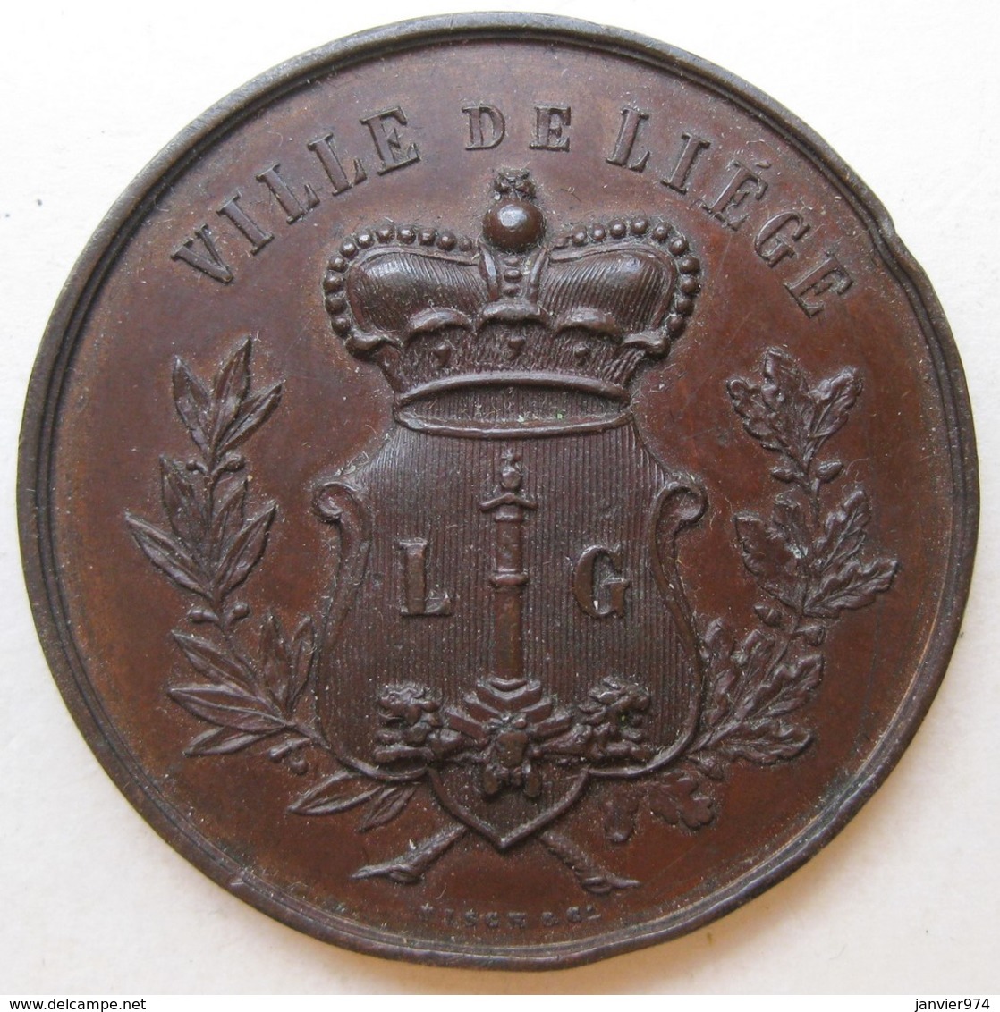 Médaille Ville De Liège Gravée Par Fisch - Other & Unclassified