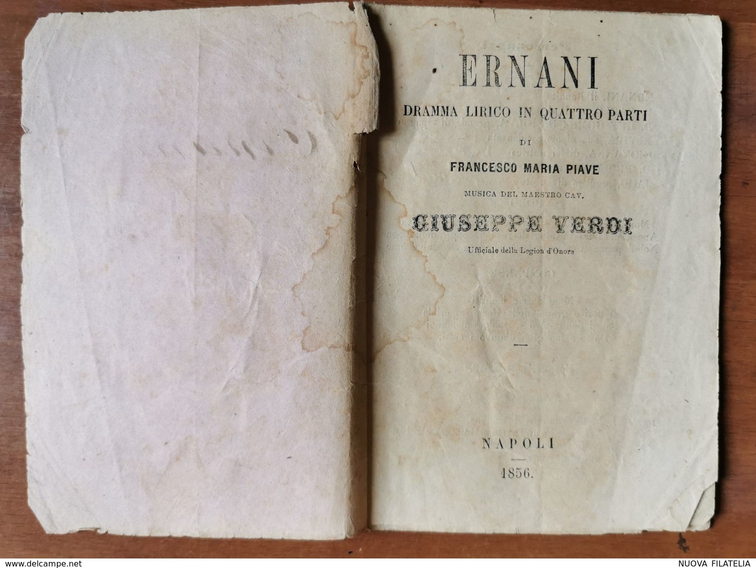 ERNANI 1856 LIBRETTO D'OPERA - Opéra