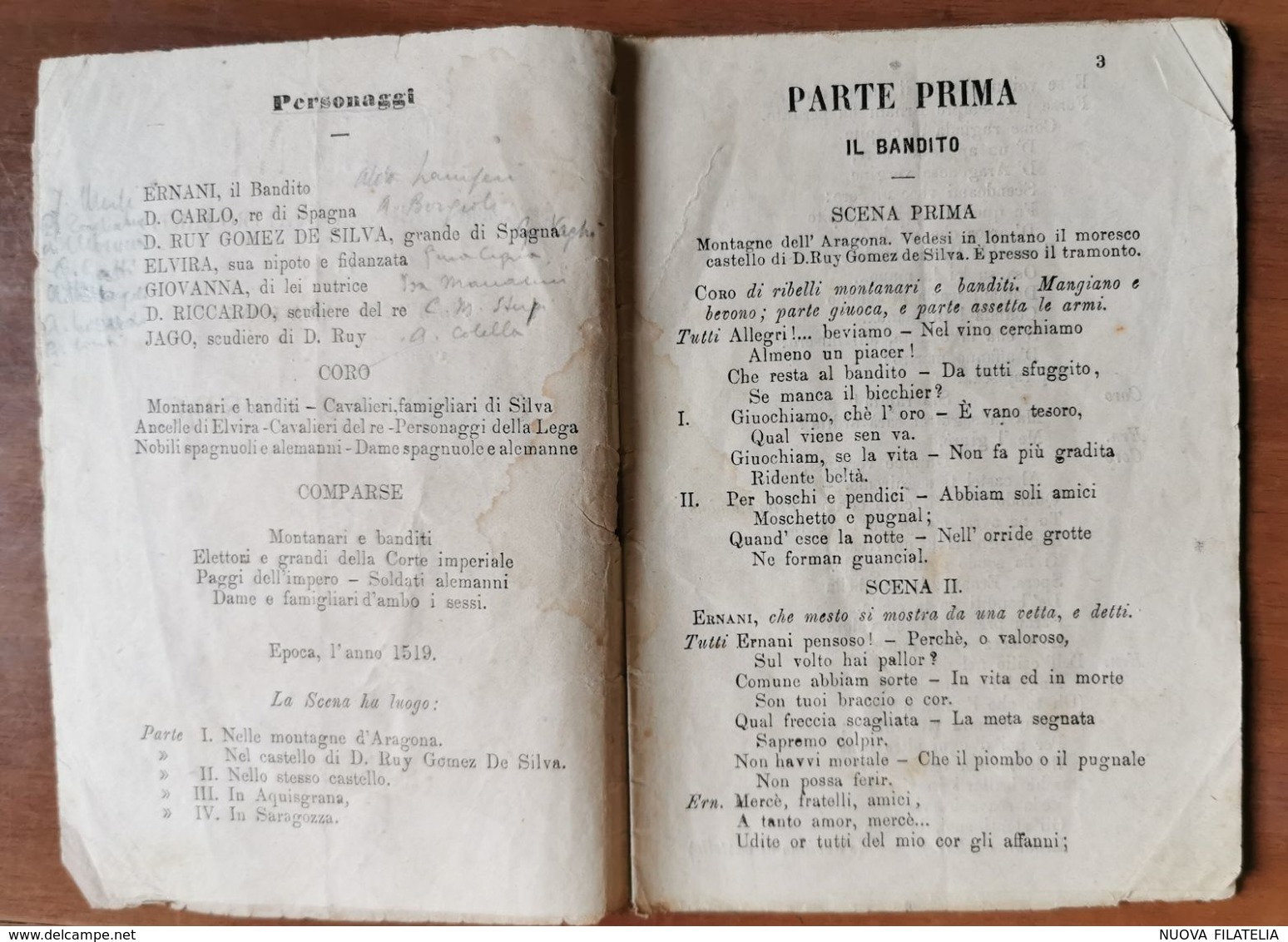 ERNANI 1856 LIBRETTO D'OPERA - Opéra