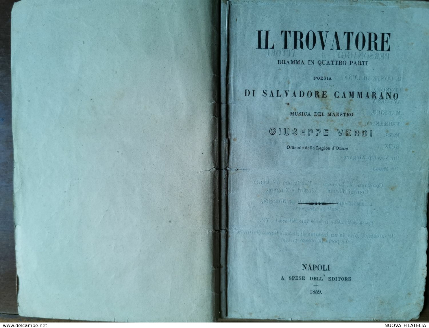 IL TROVATORE 1859 LIBRETTO D'OPERA - Opéra