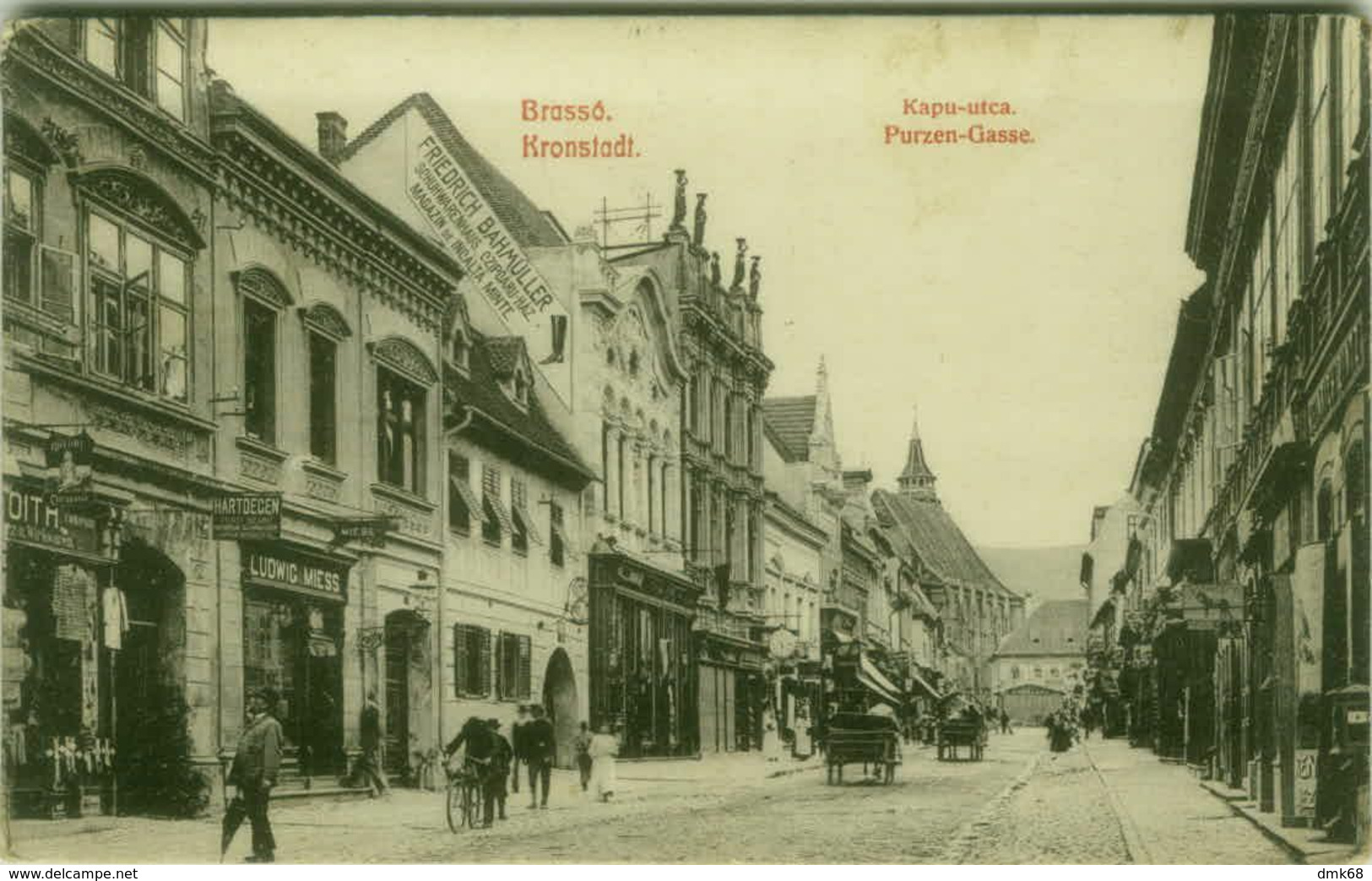 ROMANIA - Brașov / BRASSO / KRONSTADT - KAPU-UTCA / PURZEN GASSE - MAILED 1908  ( BG9749) - Romania