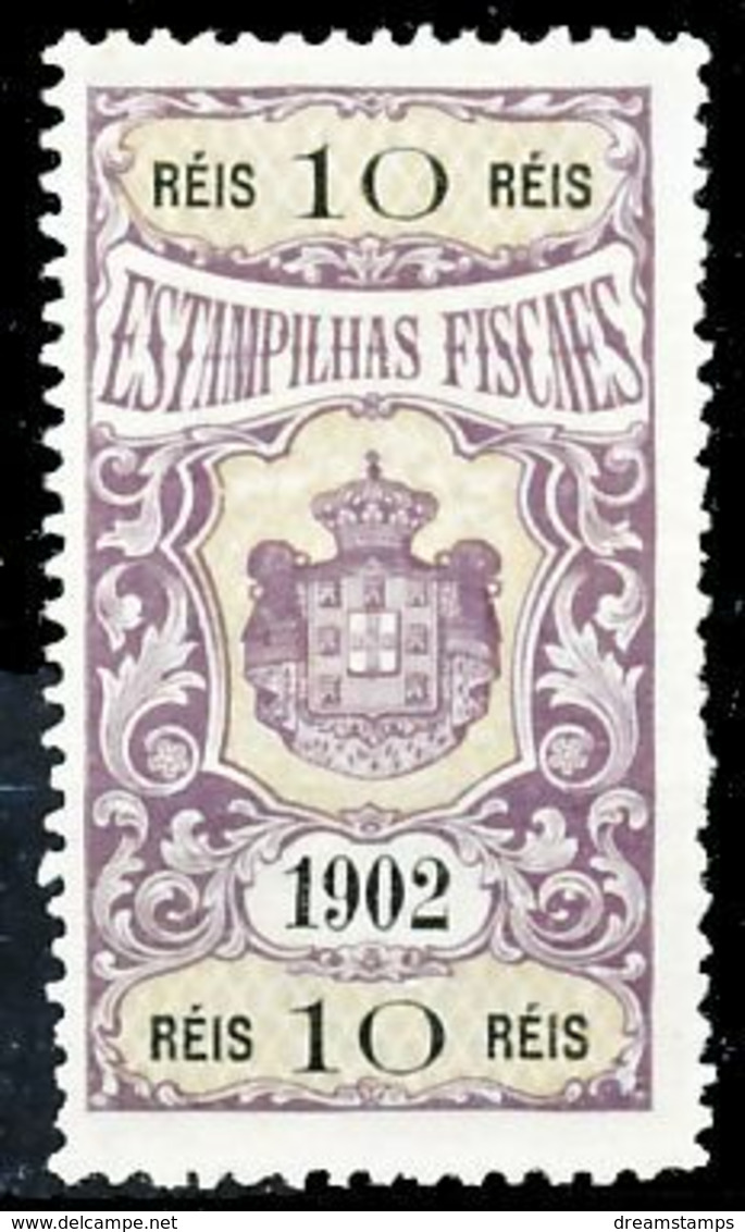 !										■■■■■ds■■ Portugal Revenues 1902 10 Réis (*) (d13108) - Unused Stamps