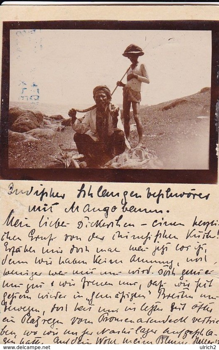 AK Foto Indischer Schlangenbeschwörer - Feldpost Ostasien Expedition I. Bat. 3. Inf. Rgt. Kriegslazareth - C1900 (51600) - Azië