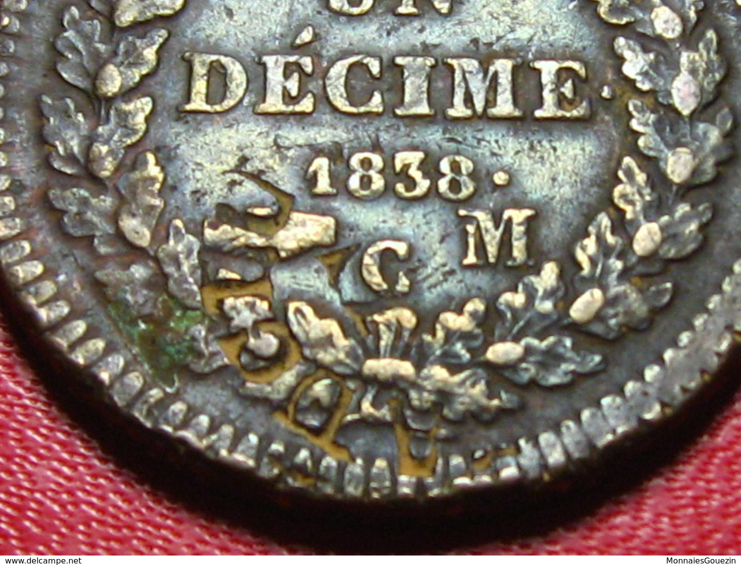 Monaco - Décime 1838 MC Avec Rare Contremarque Publicitaire 4886 - Charles III.