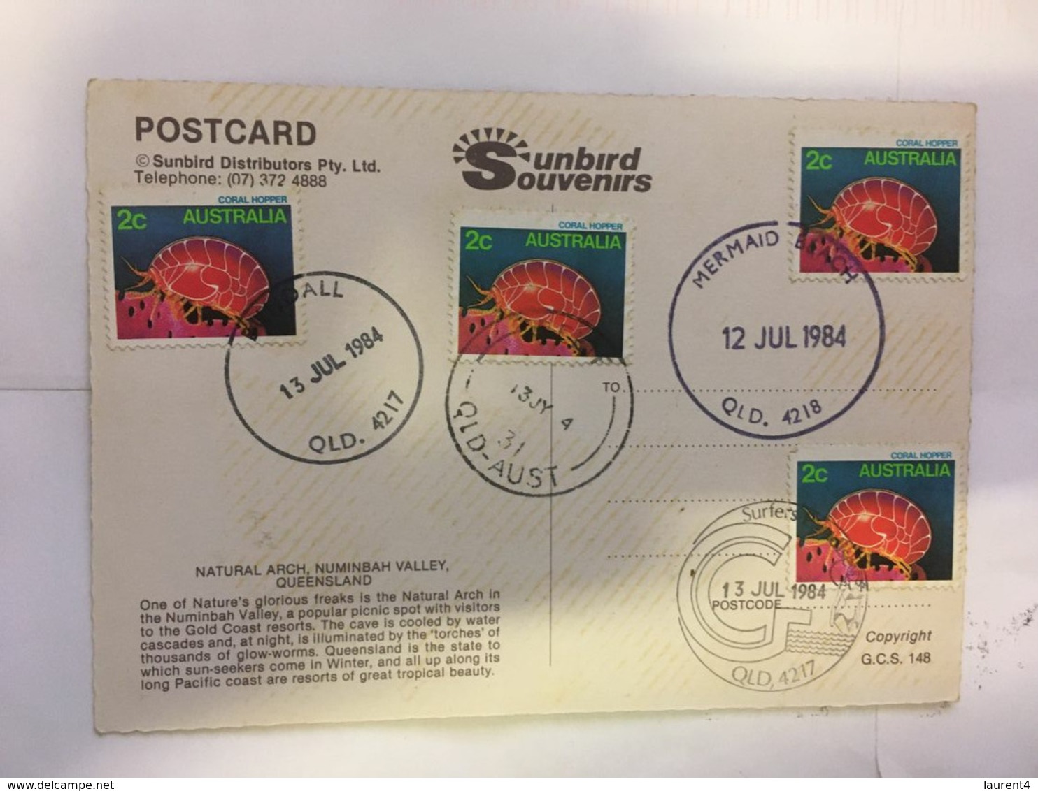 (J 4) Australia - QLD - Natural Arch Numinbah Valley (wiht Many Stamps) - Gold Coast