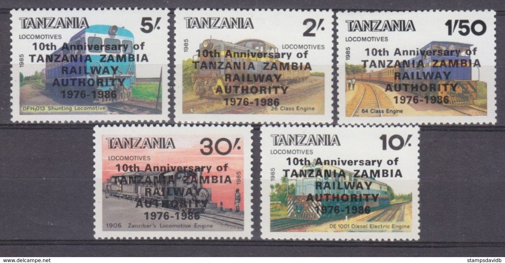 1986	Tanzania	377-381MLH	Locomotives - Overprint	7,50 € - Trucks