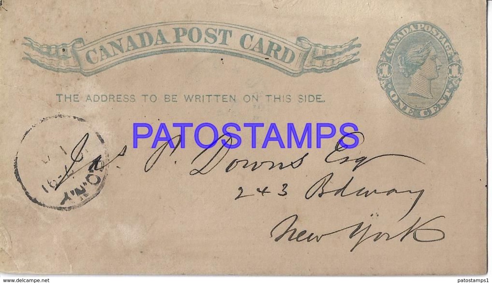 140598 CANADA QUEBEC YEAR 1891 CIRCULATED TO US POSTAL STATIONERY POSTCARD - Enteros Postales Del Correo