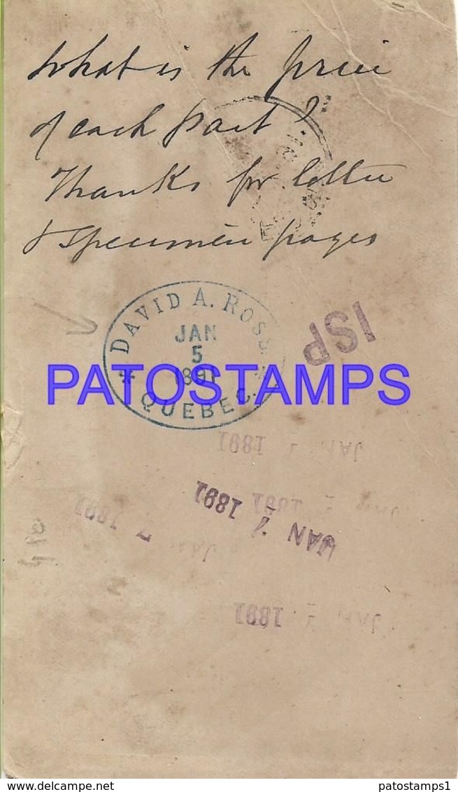 140598 CANADA QUEBEC YEAR 1891 CIRCULATED TO US POSTAL STATIONERY POSTCARD - Post Office Cards