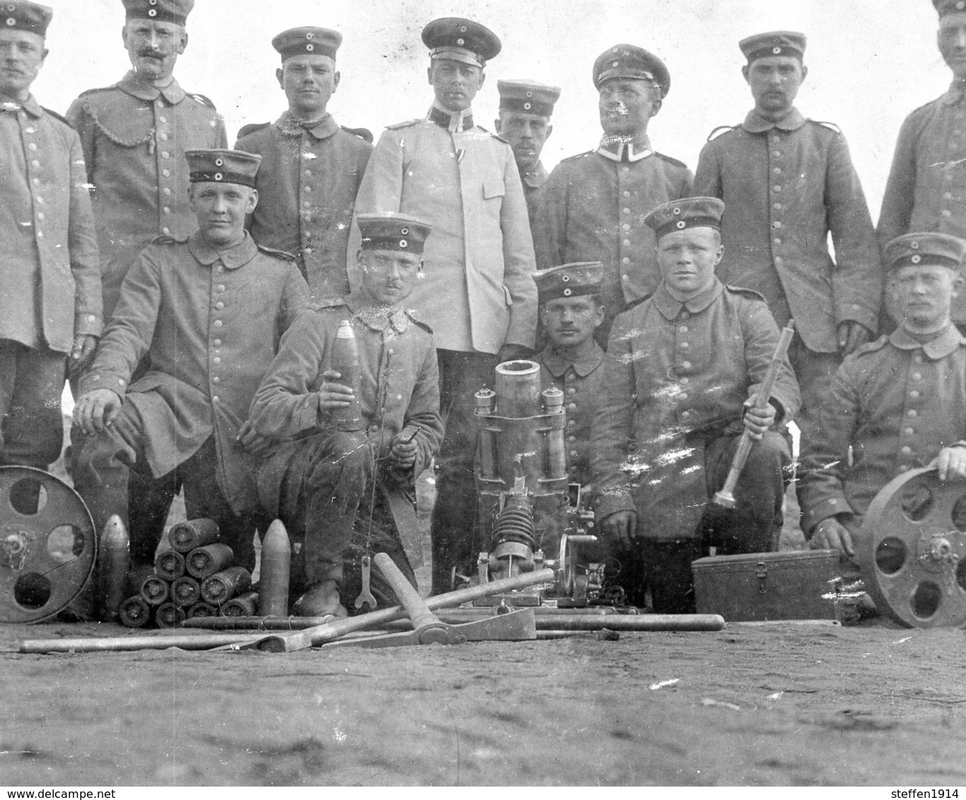 MInenwerfer Grantwerfer Soldaten- Allemande Guerre 14-18   Photo  WWI - 1914-18