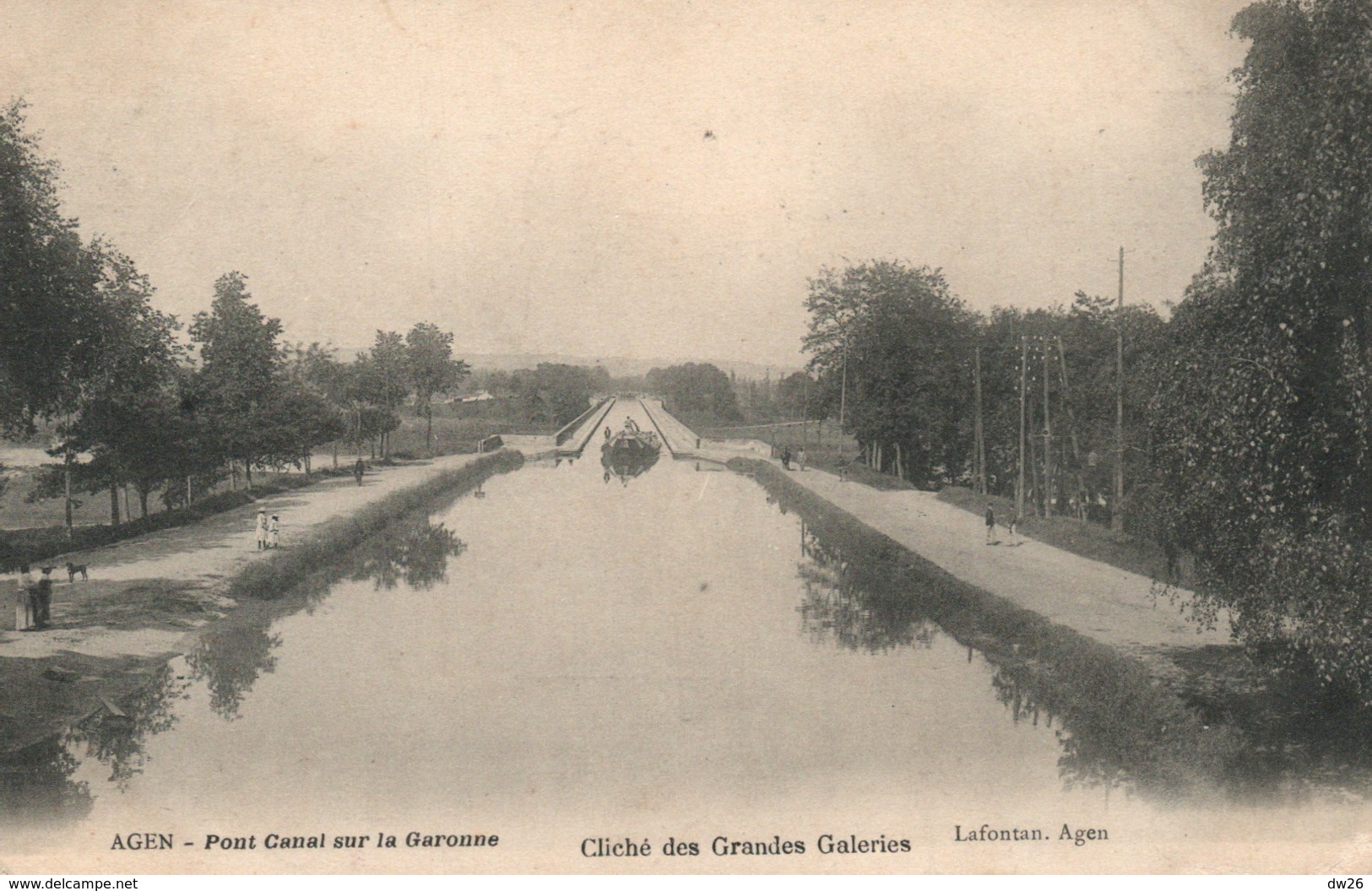 Agen - Pont Canal Sur La Garonne - Cliché Grandes Galeries, Edition Lafontan - Carte Dos Simple Non Circulée - Agen