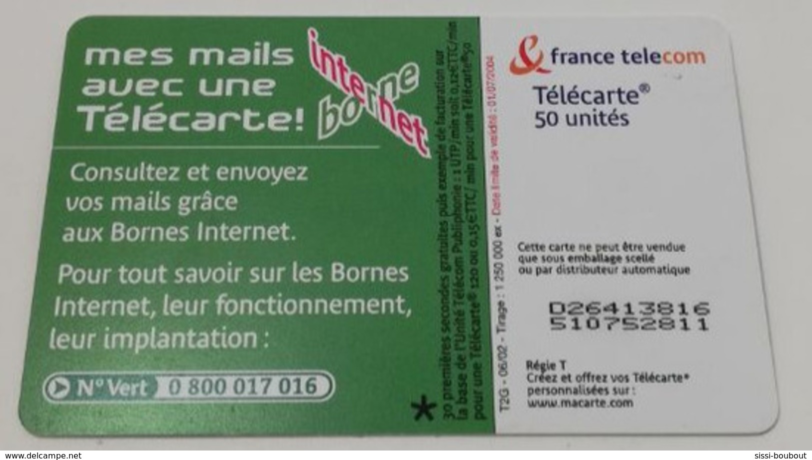 Télécarte - Borne INTERNET - Vos Mails Sur Internet - Opérateurs Télécom