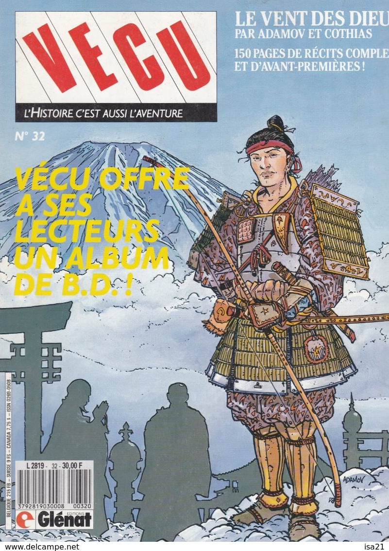 VECU N°32, Bandes Dessinées: Le Vent Des Dieux, Etc , Le Sommaire Est Scanné. - Vécu