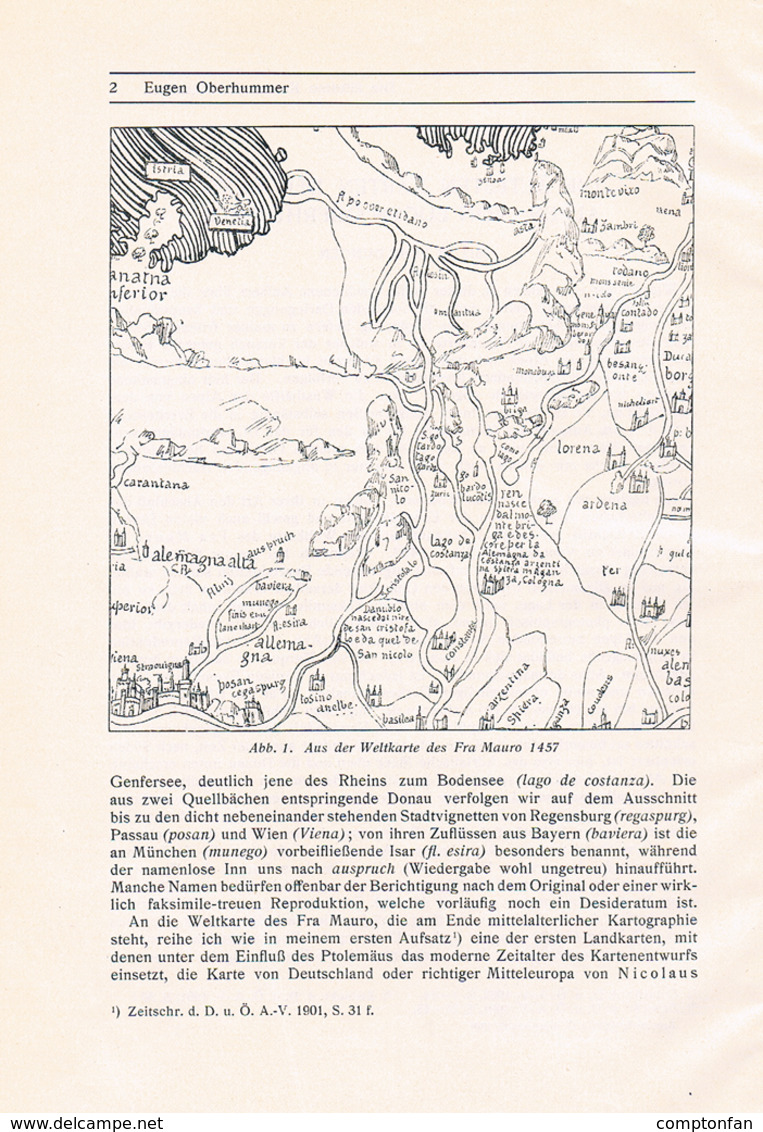 A102 706 Oberhummer ältesten Karten Westalpen Artikel Von 1908 !! - Mappamondo