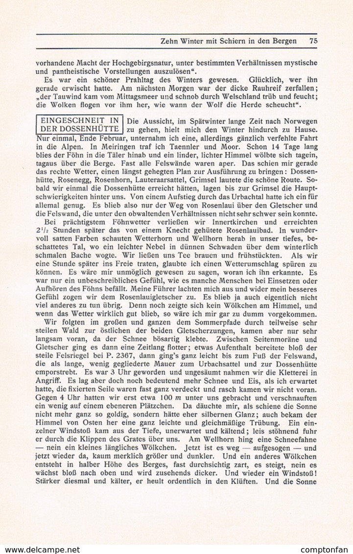 707 Henry Hoek Skifahren Wintersport In Den Bergen Artikel Von 1908 !! - Deportes