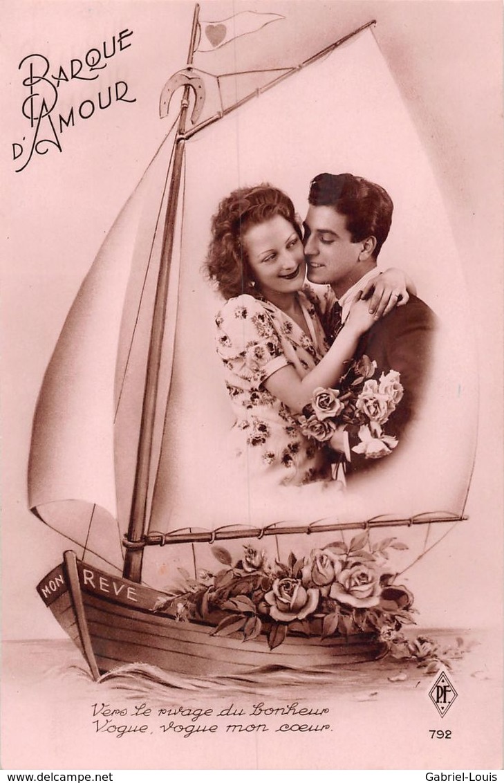 Barque D'Amour Mon Rêve - Voile - Bateau - Roses - Couple - Vers Le Rivage Du Bonheur - Couples