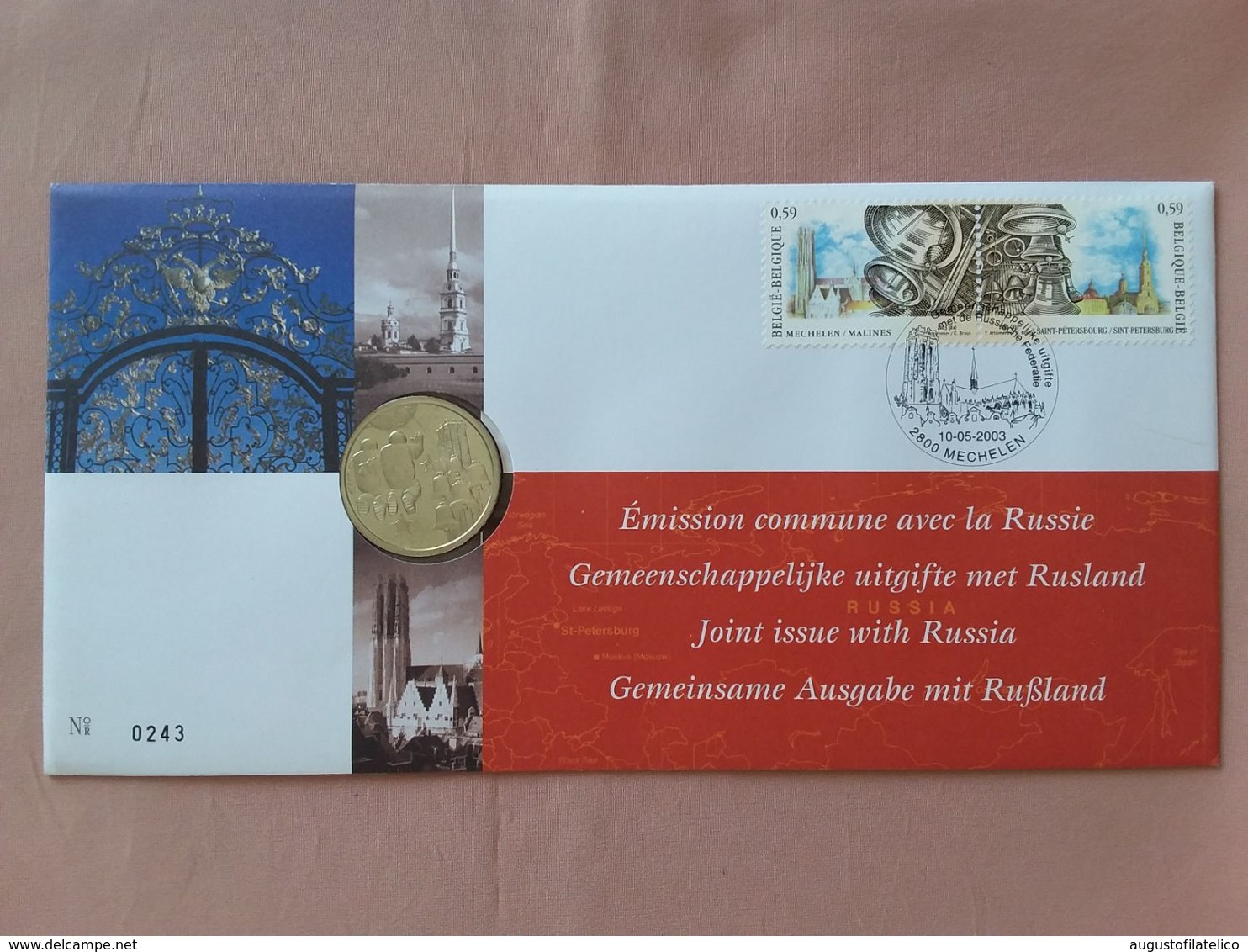 BELGIO 2003 - Campane - Emissione Comune Con La Russia - Medaglia F.S. + Spese Postali - 2001-2010