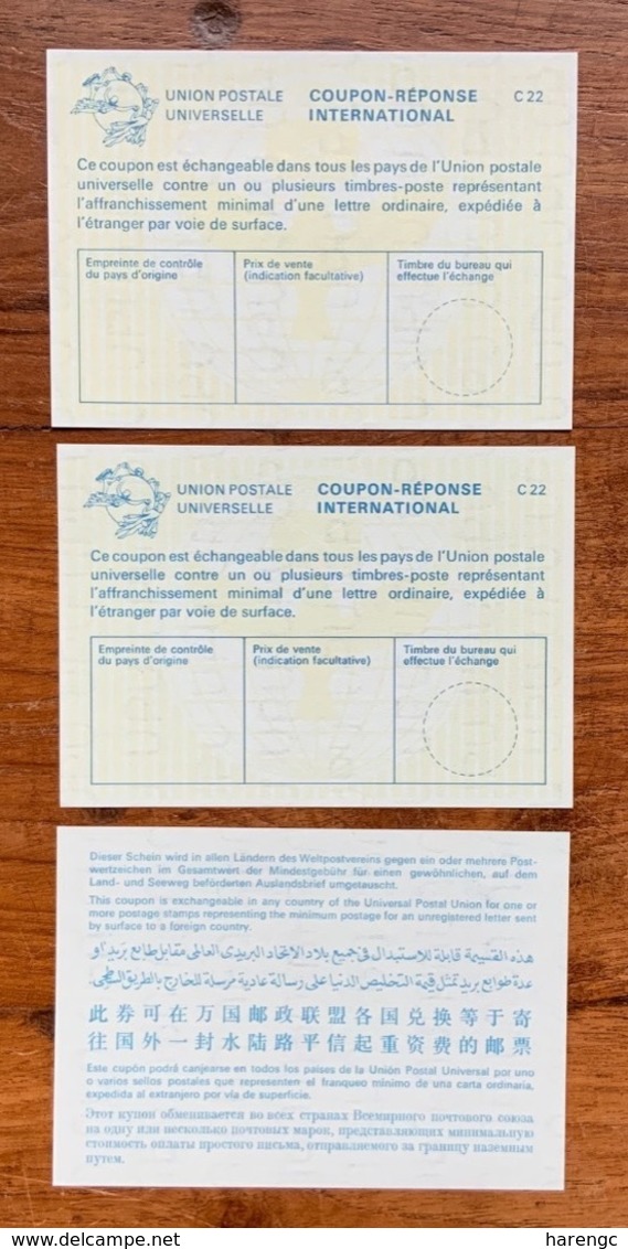 3 COUPONS RÉPONSE INTERNATIONAL - Cupón-respuesta