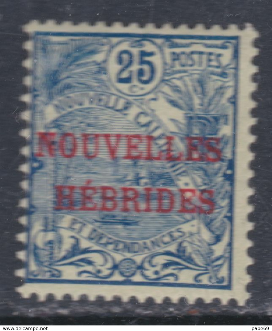 Nouvelles Hébrides N° 3  X Timbre De Nlle Calédonie Surchargé : 25c.  Légende Française,  Trace De Charnière Sinon TB - Unused Stamps