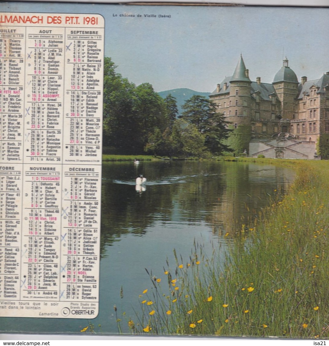Almanach Du Facteur, Calendrier De La Poste, 1981, SEINE-MARITIME, VIZILLE (38), Lac Des Hautes-Pyrénées - Groot Formaat: 1981-90