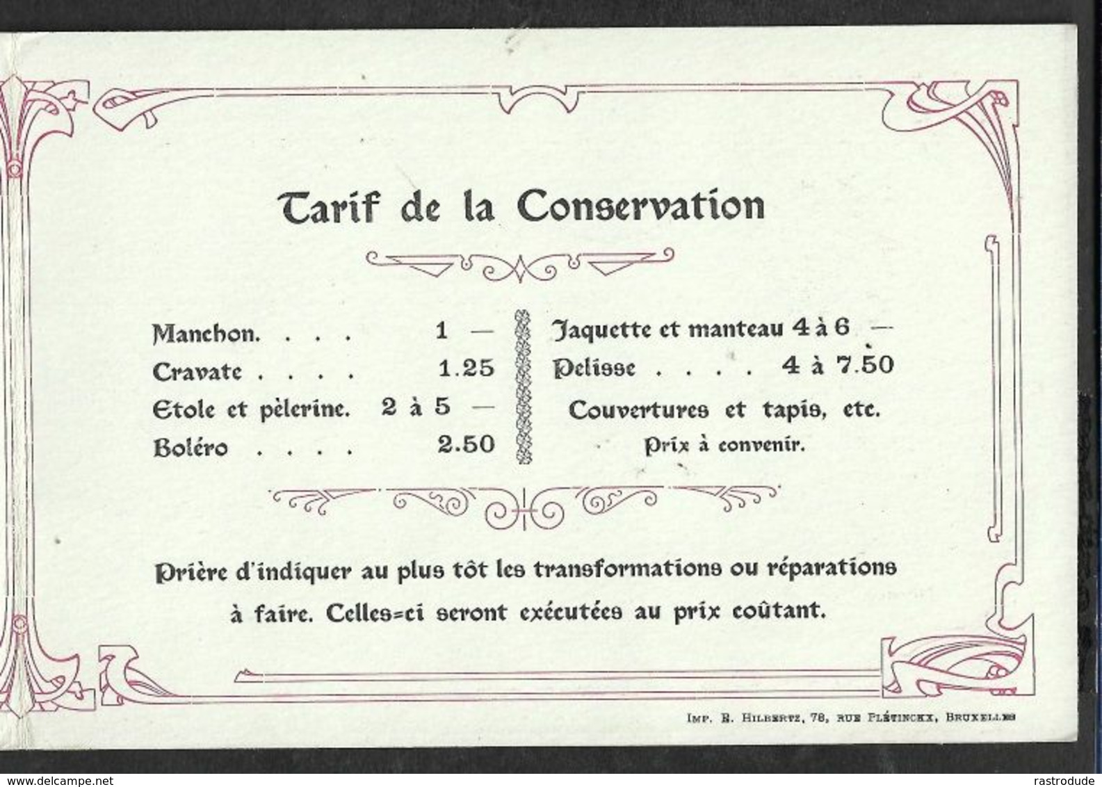 1907 BELGIQUE - IMPRIMÉ PRÉOBLITÉRÉ 1c BRUXELLES  A GAND  - FOURRURES EN GROS, PHILIPP NORDEN - Rolstempels 1900-09