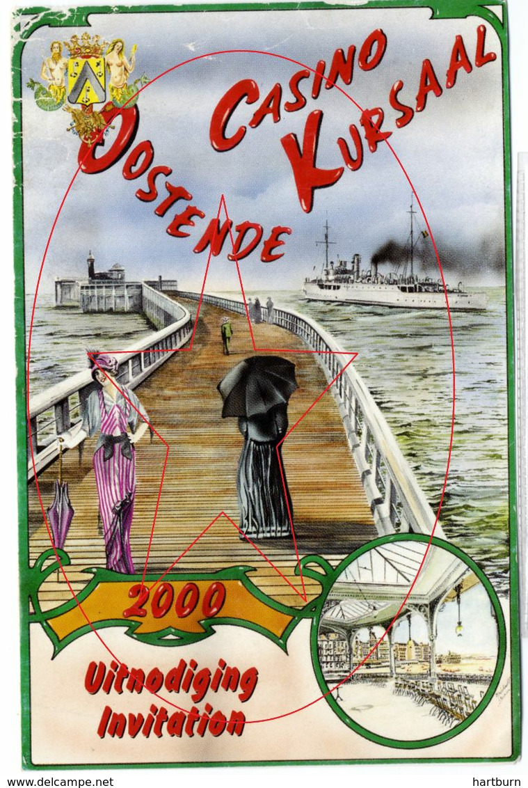Uitnodiging Casino Kursaal, Jaar 2000. Oostende - Ostende (Kaft 3) - Programme