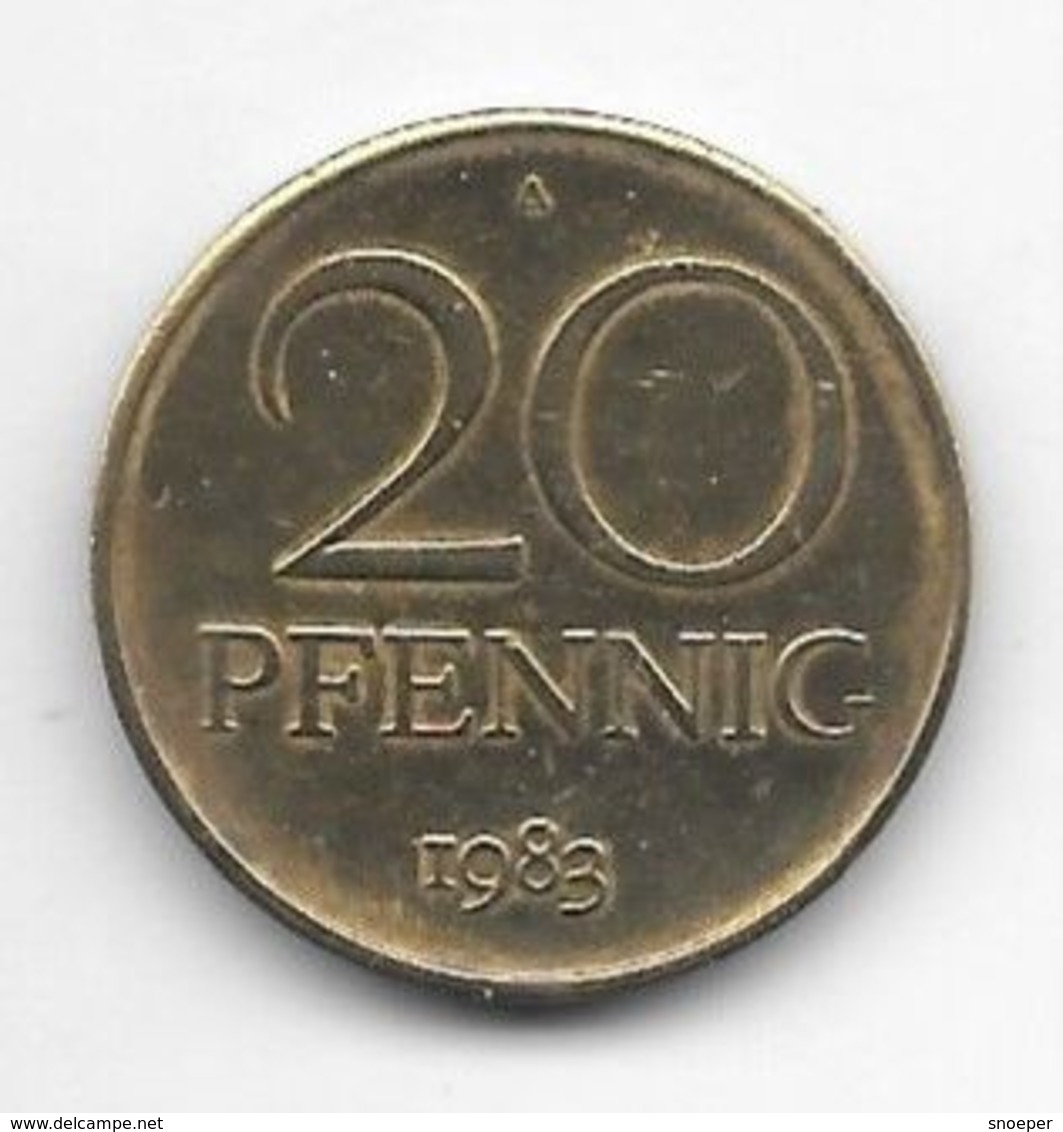 DDR 20 Pfennig 1983 A  Km 11  Vf+ - 20 Pfennig