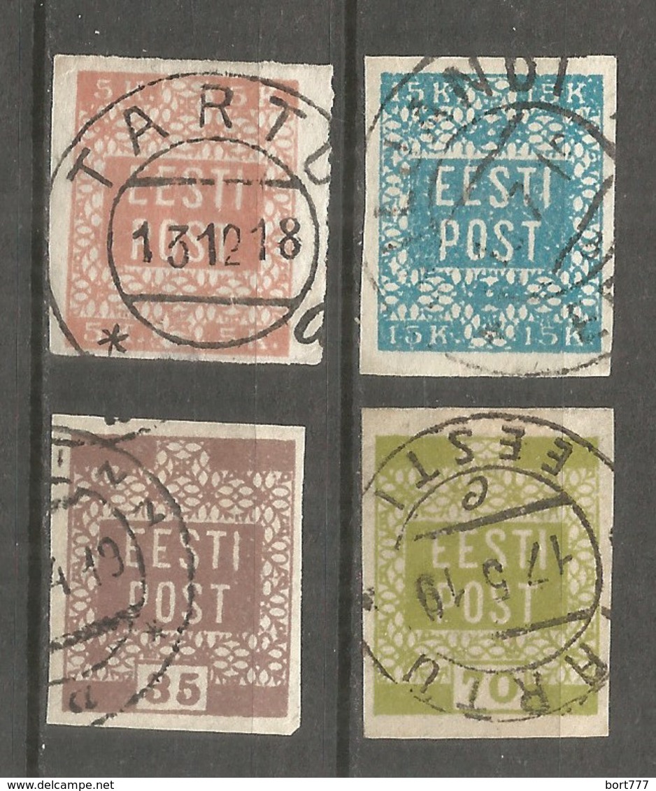 Estonia 1918-19 Years Used Stamps Mich.# 01-04 - Estonia