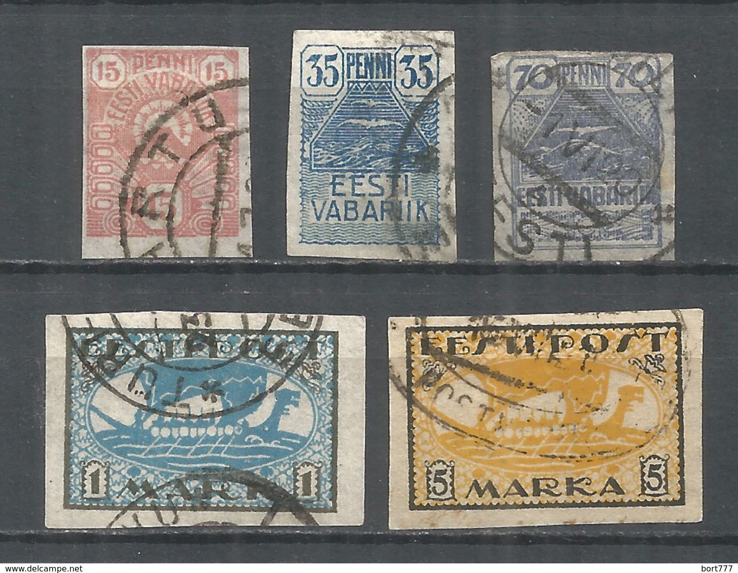 Estonia 1919 Year Used Stamps Mich.# 09-13 - Estonia