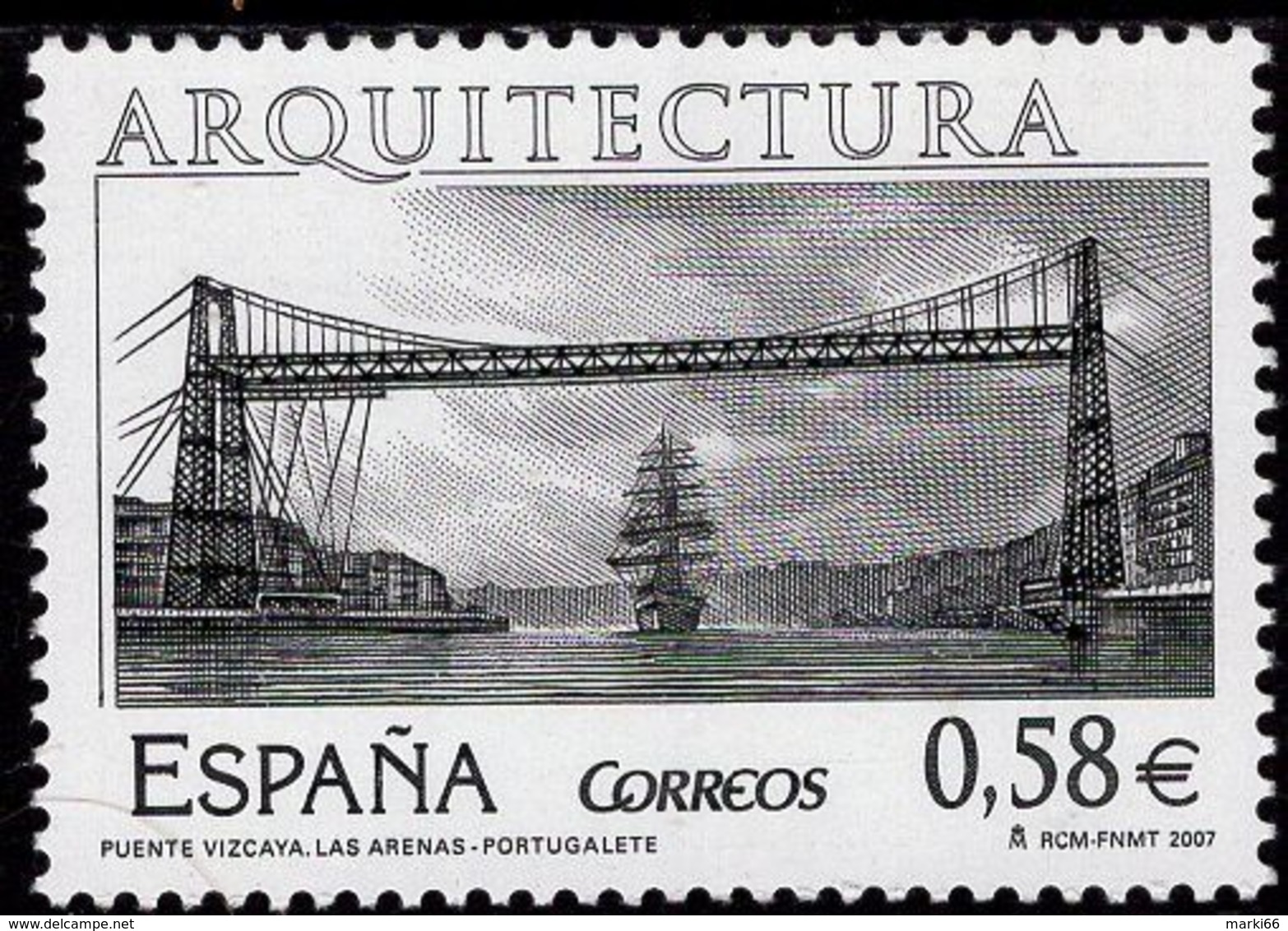 Spain - 2007 - Vizcaya Bridge Las Arenas - Portugalete - Mint Stamp - Ungebraucht