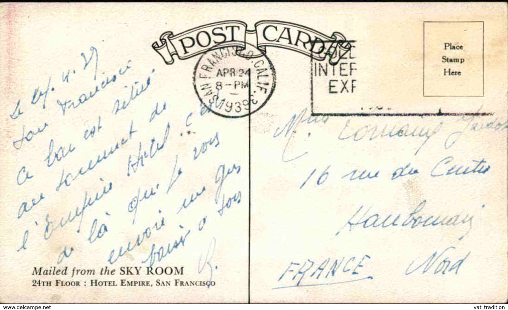 ETATS UNIS - Carte Postale - San Francisco - Hotel Empire  - Sky Room - L 67927 - San Francisco