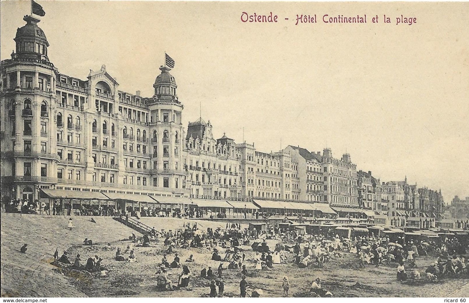 Cpa Ostende, Oostende, Hôtel Continental Et La Plage - Oostende