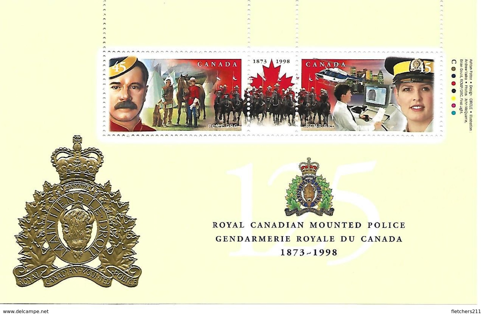 TIMBRE CANADA NEUF 1998 - Bloc Gendarmerie Royale Du Canada. - Blocks & Sheetlets