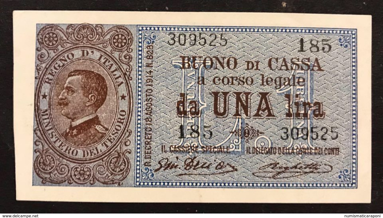 1 Lira Vitt. Em. III° Serie 162 Del 28 12 1917 NC  Sup Ottimo Esemplare LOTTO 1298 - Italia – 1 Lira